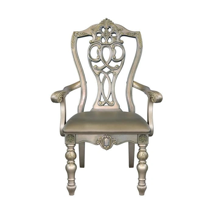 Catalonia Arm Chair in Platinum Gold (Set of 2)