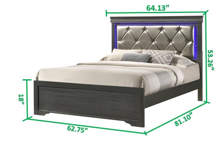 Galaxy Home Brooklyn Queen Bed in Gray