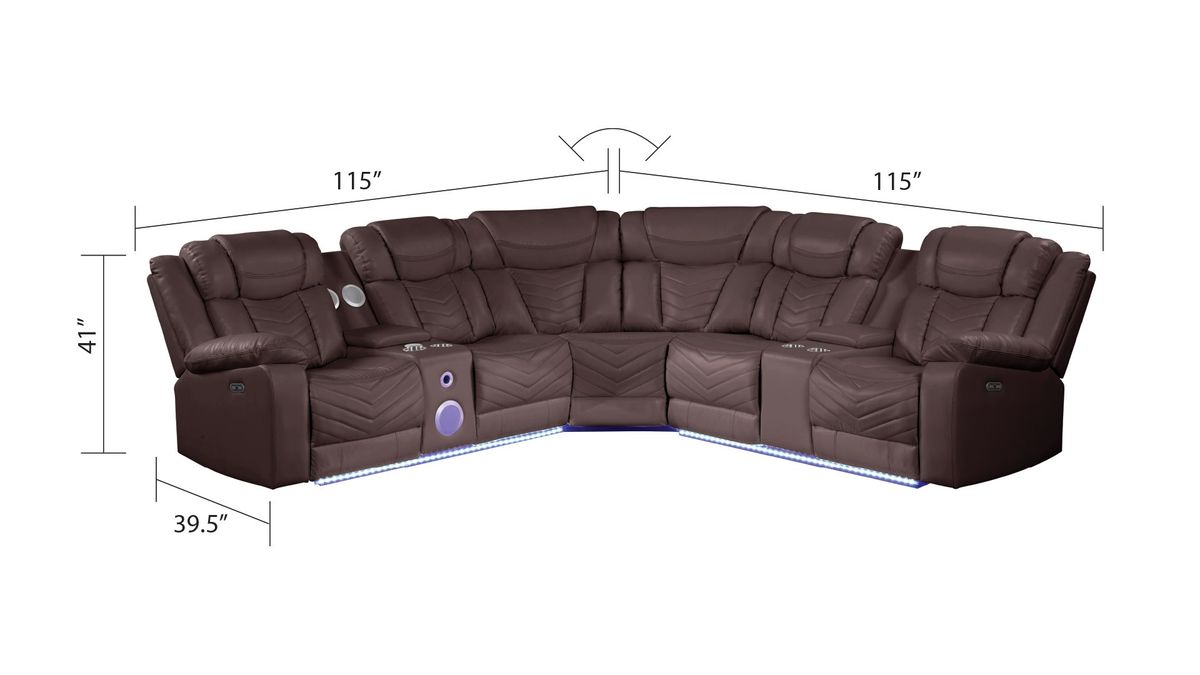 Galaxy Home Challenger Reversible Sectional Brown