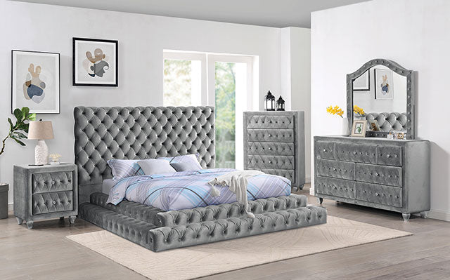 Stefania Bed Grey & Queen