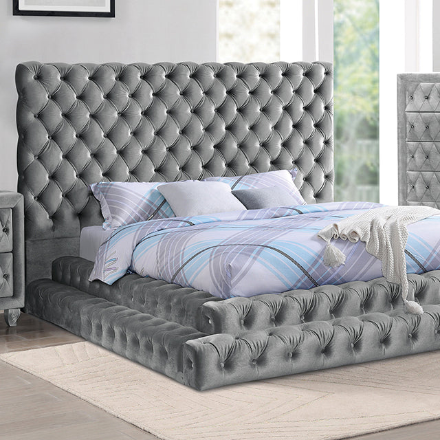Stefania Bed Grey & Queen