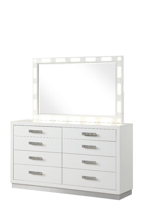 Galaxy Home Coco 8 Drawer Dresser in Milky White