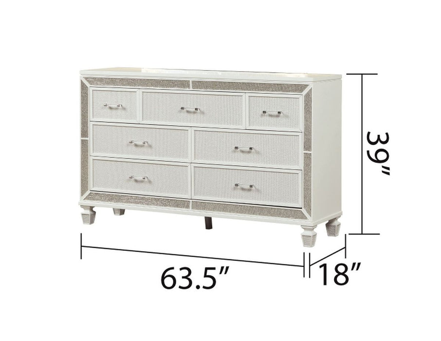 Galaxy Home Crystal Dresser in White
