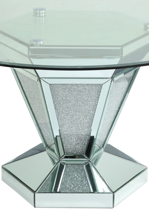 Diva Modern Style Dining Table in Silver and Glass