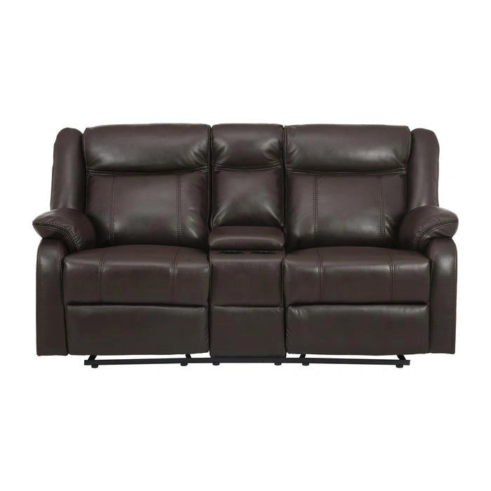 Jude Double Glider Recliner Loveseat in Brown 8201BRW-2