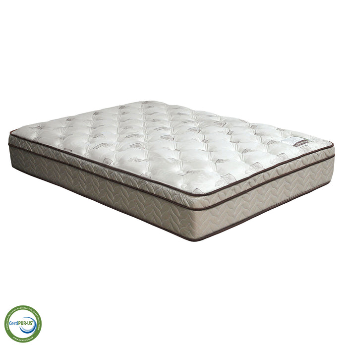 Lilium White/Brown 13" Euro Pillow Top Mattress, Twin