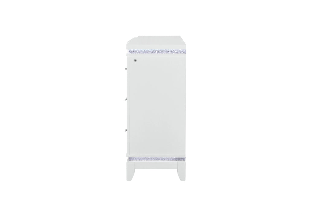 Alina White Dresser with LED