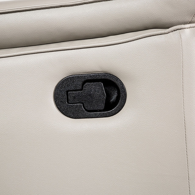 Bienne Loveseat Manual Recliner White & Black