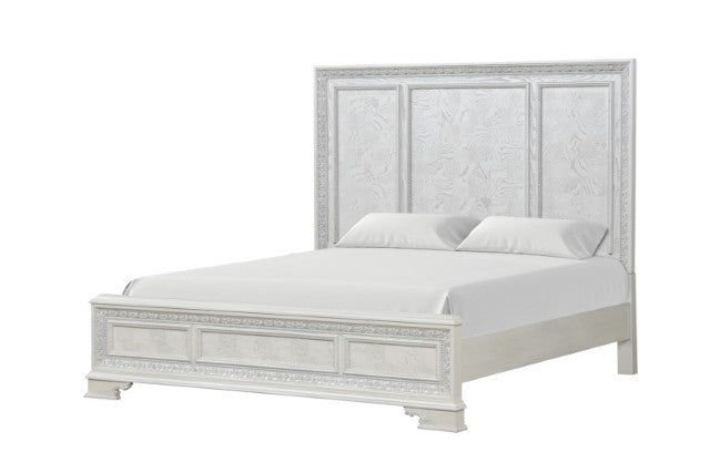 Stella Mia 4 Pc 5 Pc Queen Bedroom Set White & White