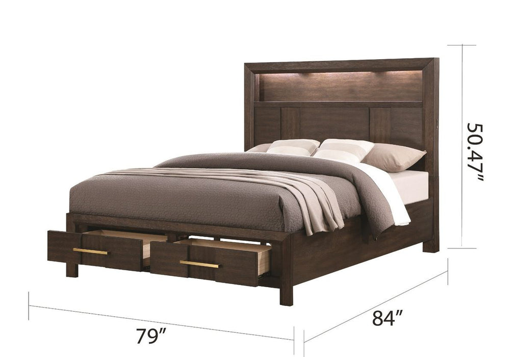 Galaxy Home Kenzo King Bed in Brown