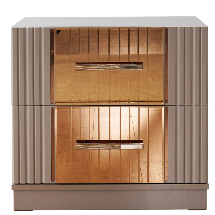 Galaxy Home Lorenzo Gold Detailed Nightstand