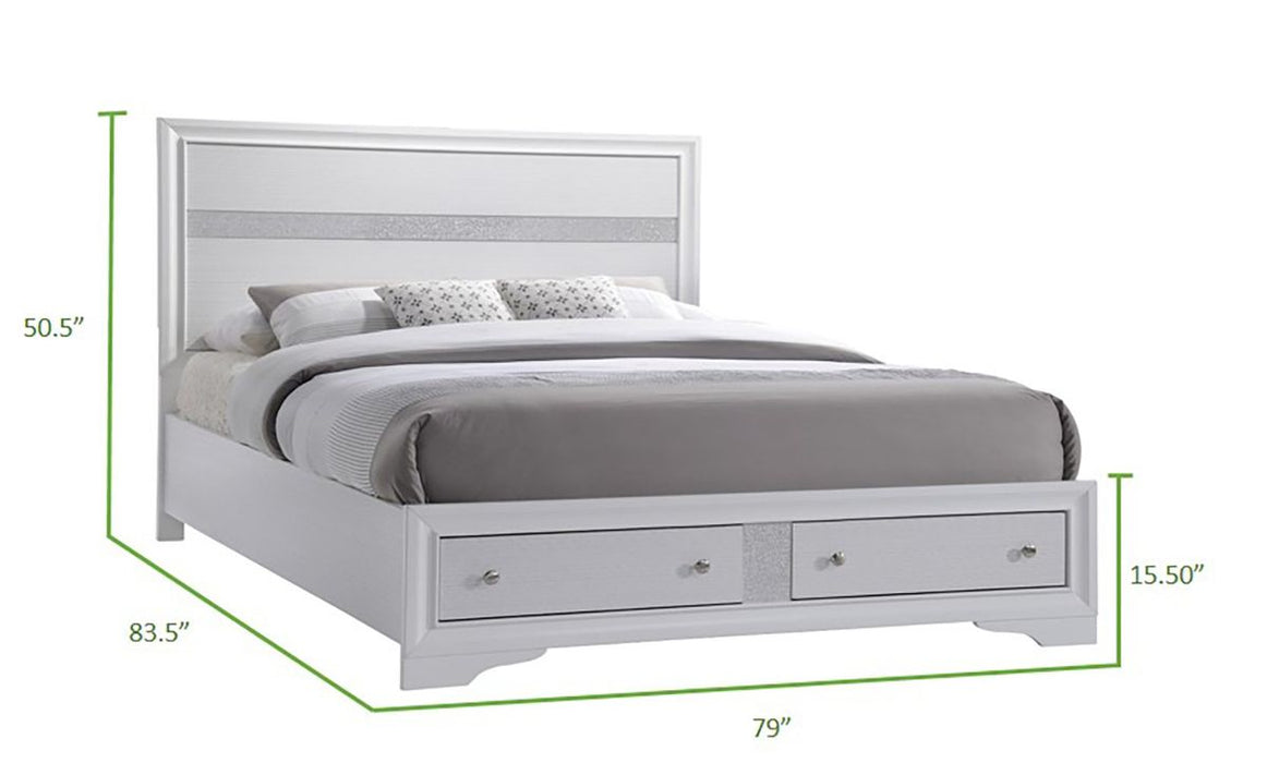 Galaxy Home Matrix King Bed in White
