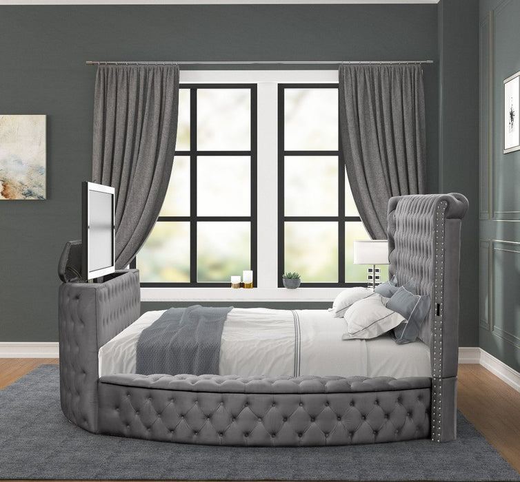 Galaxy Home Maya King Bed in Gray
