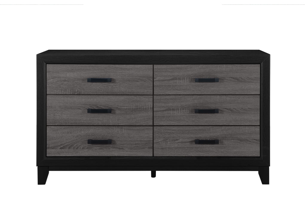 grey bed and black dresser Wesley Storage Bedroom
