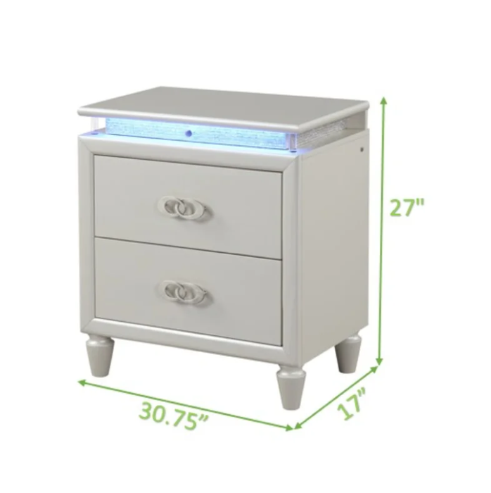 Galaxy Home Passion Nightstand in Milky White