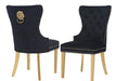 Galaxy Home Simba Gold Legs Dining Chair (Set of 2) in Black image