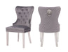 Galaxy Home Simba Stainless Steel Legs Dining Chair (Set of 2) in Grey image