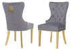 Galaxy Home Simba Gold Legs Dining Chair (Set of 2) in Grey image