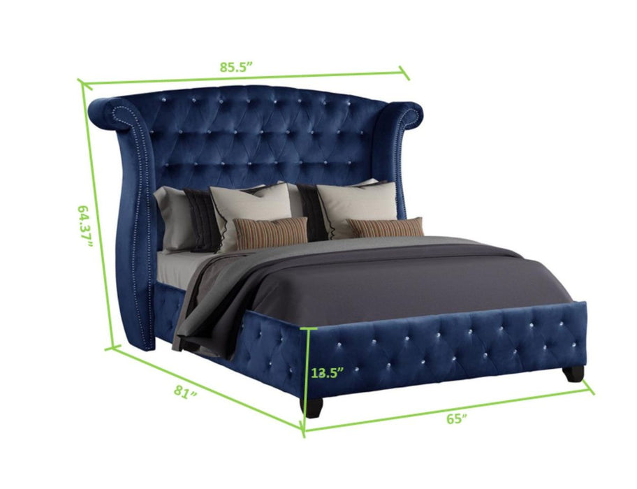 Galaxy Home Sophia Queen Bed in Blue