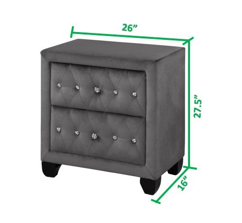 Galaxy Home Sophia Nightstand Gray