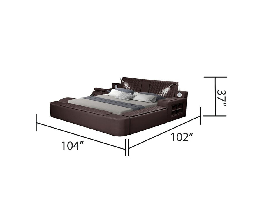 Galaxy Home Zoya King Bed in Brown