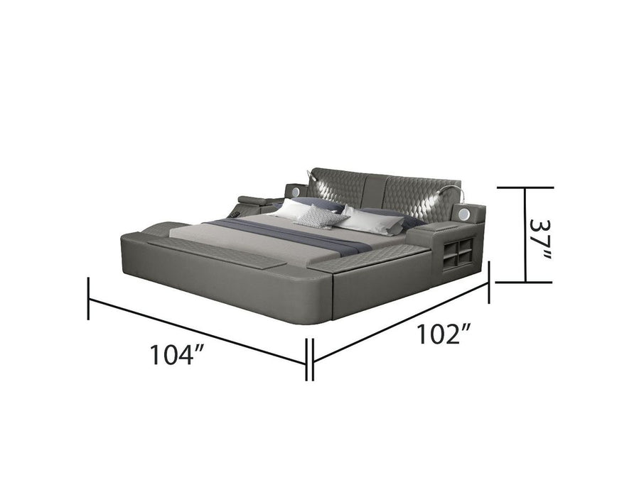 Galaxy Home Zoya King Bed in Grey