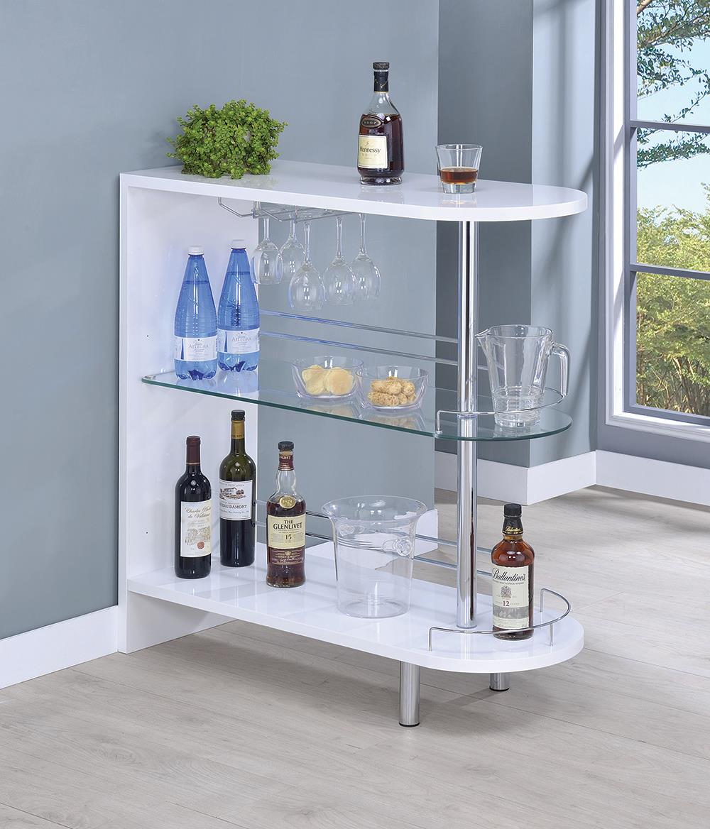 バーテーブル G101064 Contemporary Glossy White Bar Table