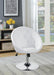 G102583 Contemporary White Faux Leather Swivel Accent Chair image