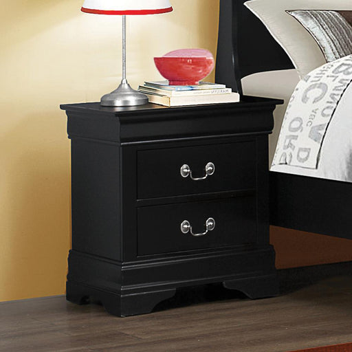 Louis Philippe Black Two-Drawer Nightstand image