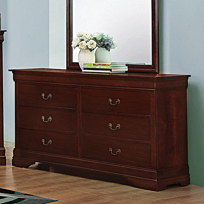 Louis Philippe Reddish Brown Six-Drawer Dresser Louis Philippe Reddish Brown Six-Drawer Dresser