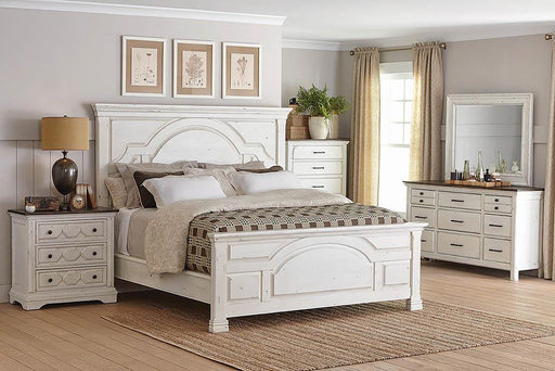 Traditional Vintage White Queen Bed image