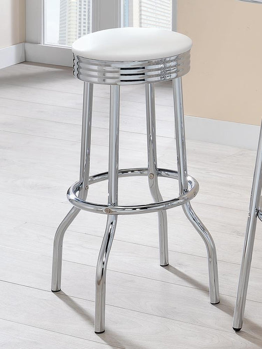 Cleveland Contemporary White Bar-Height Stool image