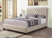 Chloe Transitional Oatmeal Upholstered Queen Bed image