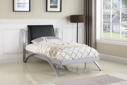 LeClair Contemporary Black and Silver Youth Twin Bed image