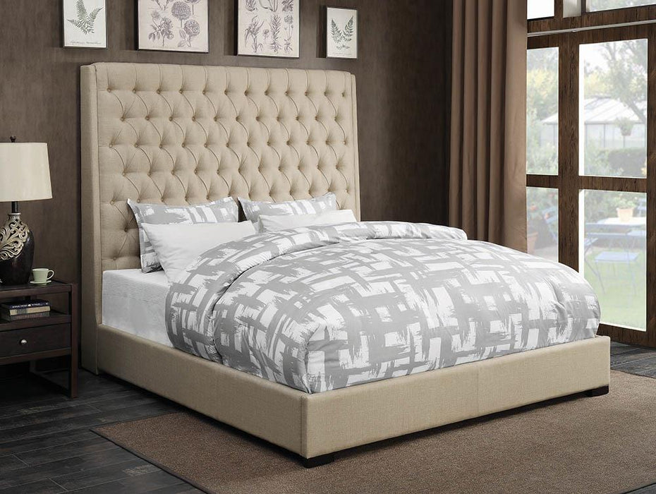 Camille Cream Upholstered Queen Bed image