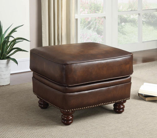 Montbrook Traditional Hand Rubbed Brown Ottoman image