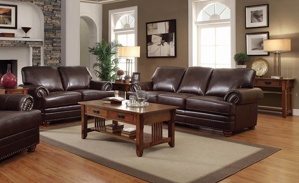 Colton Brown Leather Two-Piece Living Room Set image