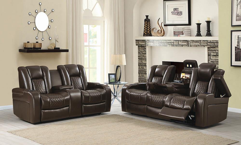 Delangelo Brown Power Motion Two-Piece Living Room Set image
