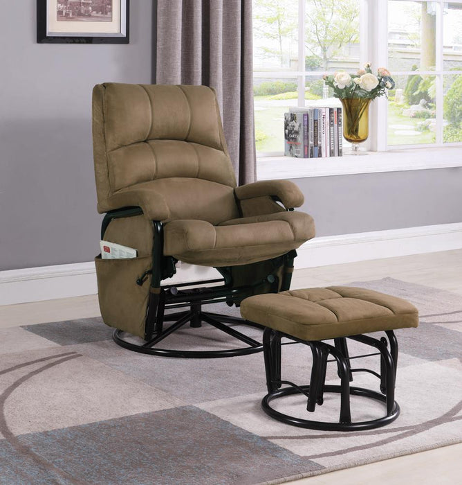 G650005 Casual Brown Reclining Glider with Matching Ottoman image