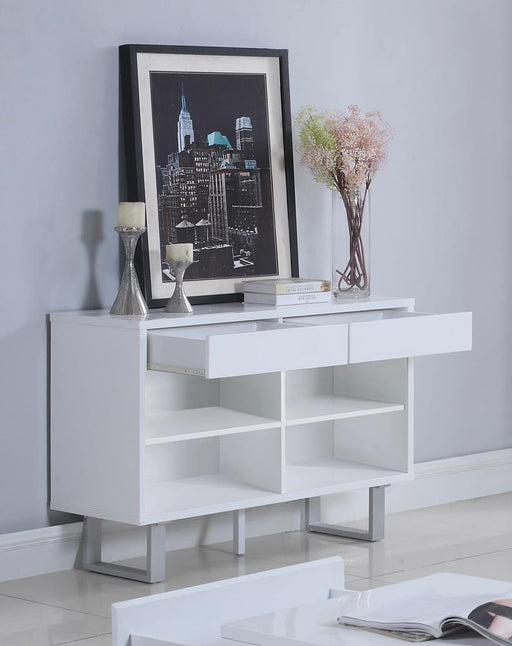 G705698 Contemporary Glossy White Sofa Table image