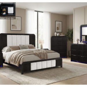 BECKETT WHT/BLK QUEEN BED GROUP