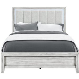 ELSIE GREY QUEEN BED WITH LED