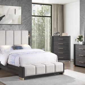 Home CLIFTON QUEEN 5PC BEDROOM SET IN CHARCOAL GRAY