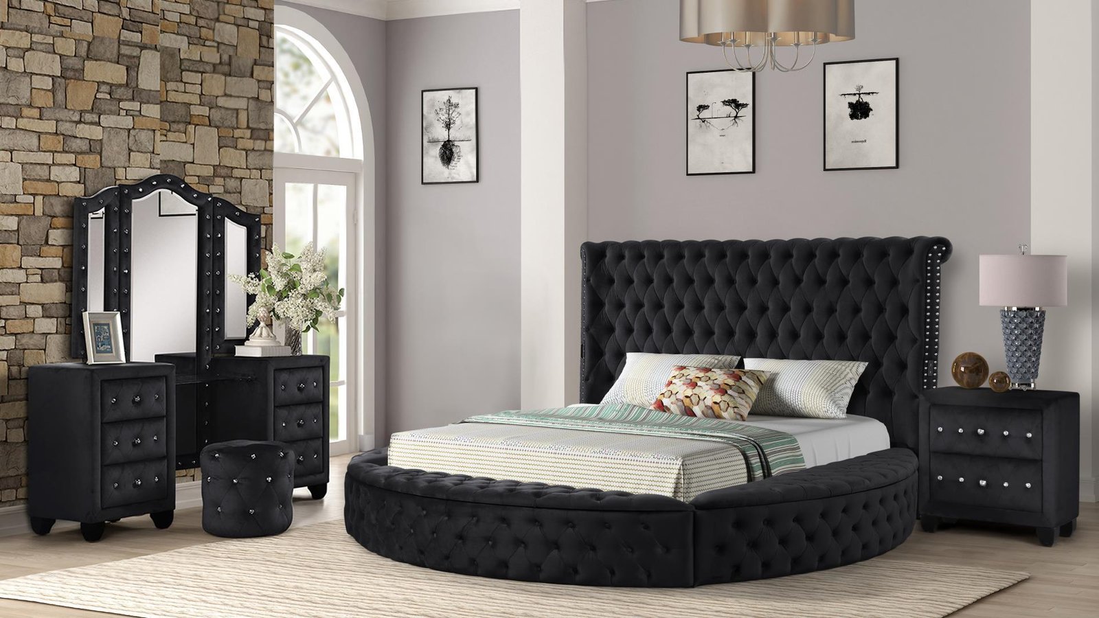 Hazel_BedRoom_Set_Black_Vanity_34_1500_975.jpg HAZEL QUEEN 4 PC VANITY BEDROOM SET IN BLACK