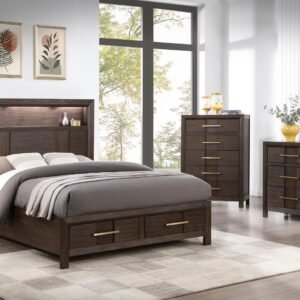 Home KENZO KING 5 PC BEDROOM SET IN WALNUT