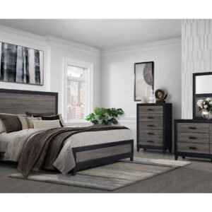 LISBON GREY/BLACK KING BED GROUP