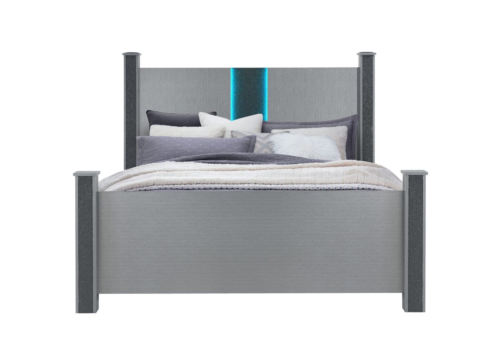 Logan-Silver-KB-FRONT.jpg LOGAN SILVER KING BED WITH LED AND SPEAKERS