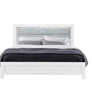 LUCCIA WHITE QUEEN BED WITH LED