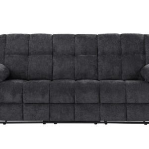 U6000 BLACK RECLINING SOFA