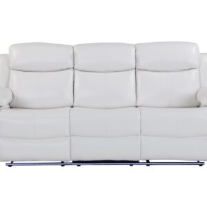 U6026 BLANCHE WHITE RECLINING SOFA WITH LED